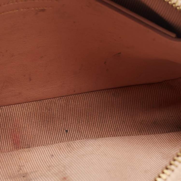 Pre Owned Burberry Beige/Pink 1983 Knight Check Canvas and Leather Link Camera Bag