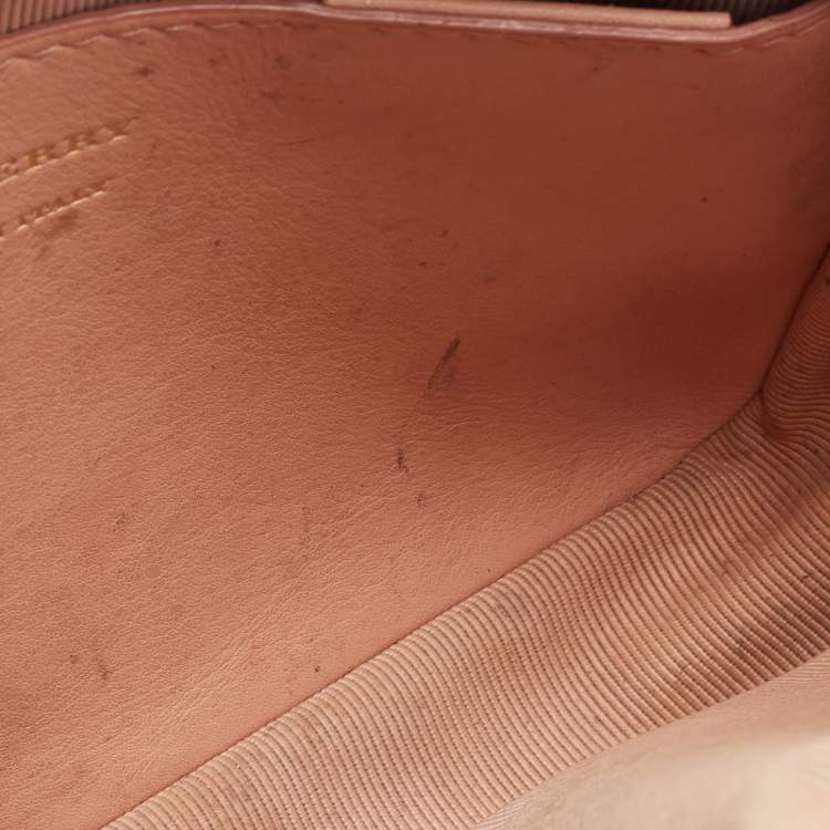 Pre Owned Burberry Beige/Pink 1983 Knight Check Canvas and Leather Link Camera Bag