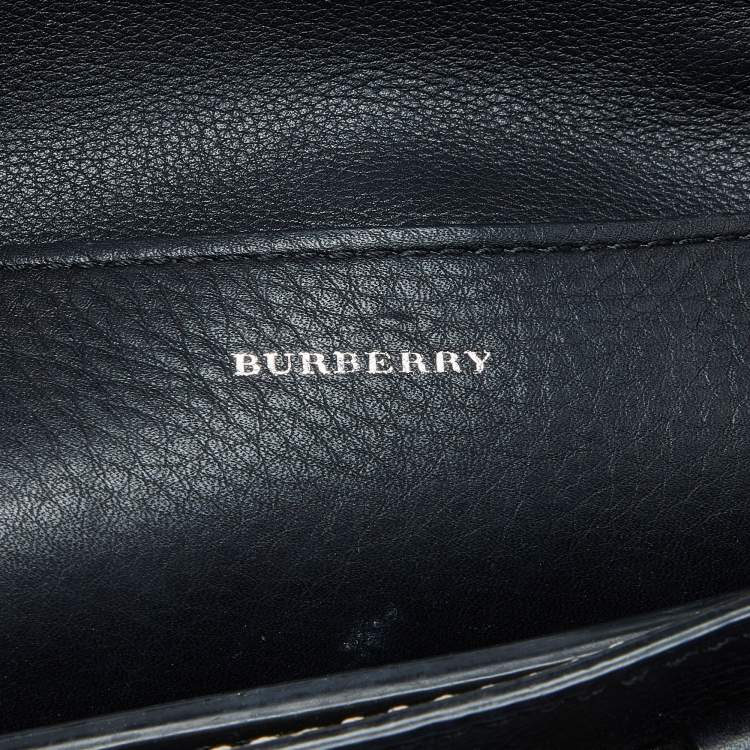 Pre Owned Burberry Black/Tan Leather Baby Marais Belt Tote