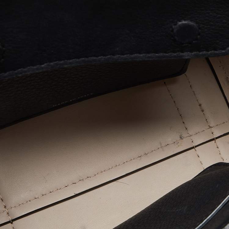 Pre Owned Burberry Black/Tan Leather Baby Marais Belt Tote