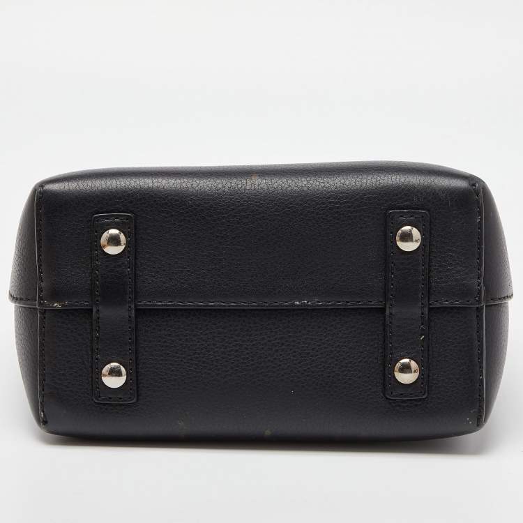 Pre Owned Burberry Black/Tan Leather Baby Marais Belt Tote