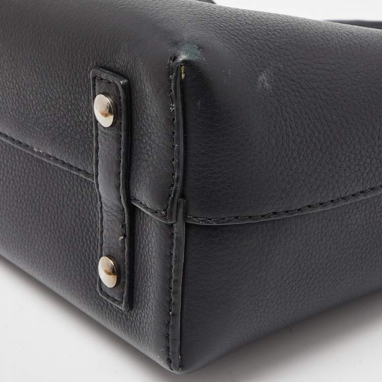 Pre Owned Burberry Black/Tan Leather Baby Marais Belt Tote