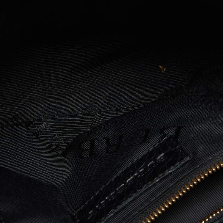 Pre Owned Burberry Black Leather Small Harrogate Crossbody Bag