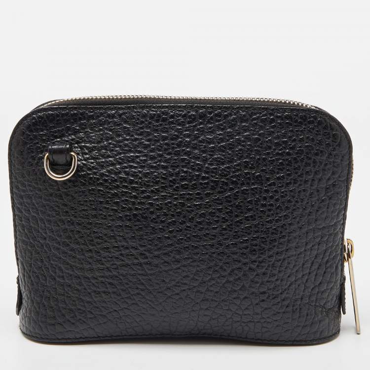 Pre Owned Burberry Black Leather Small Harrogate Crossbody Bag