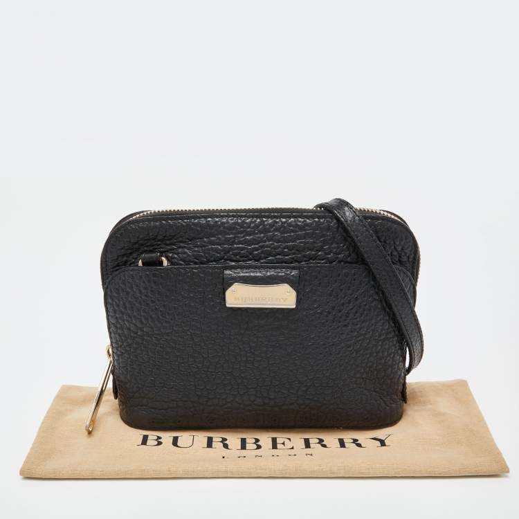 Pre Owned Burberry Black Leather Small Harrogate Crossbody Bag