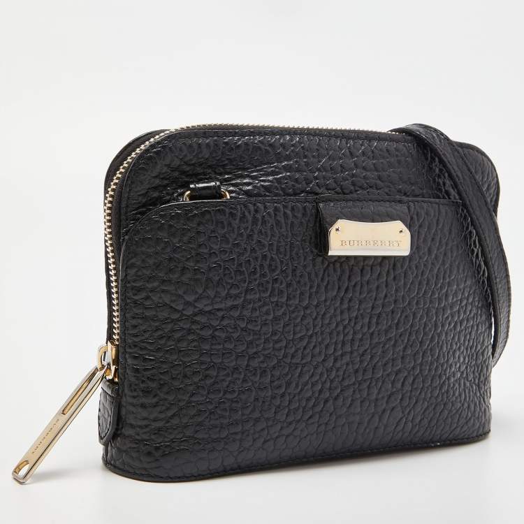 Pre Owned Burberry Black Leather Small Harrogate Crossbody Bag
