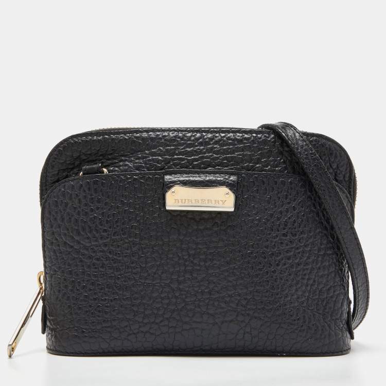 Pre Owned Burberry Black Leather Small Harrogate Crossbody Bag