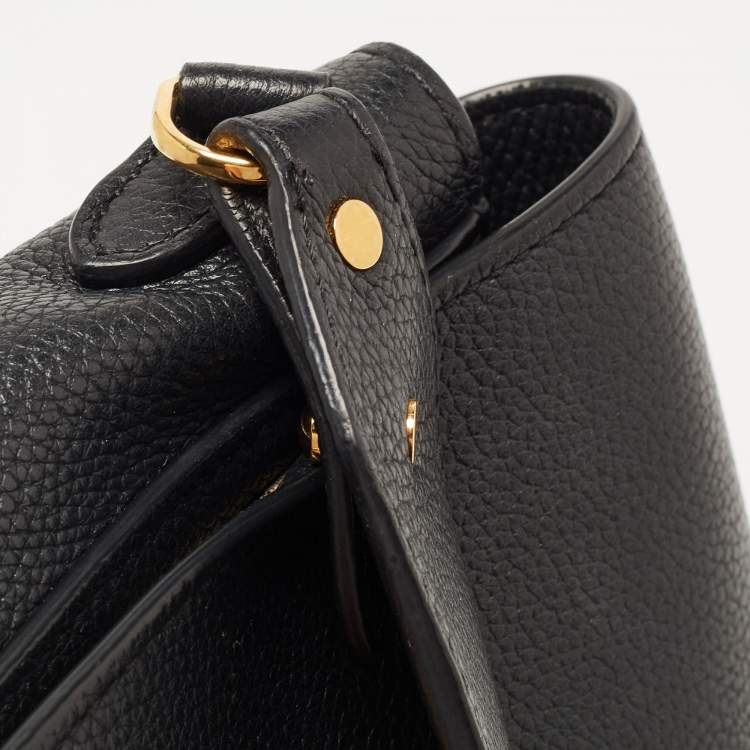 Pre Owned Burberry Black/Beige Check Canvas and Leather Note Shoulder Bag