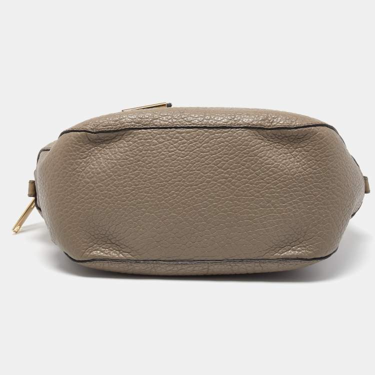 Pre Owned Burberry Grey Leather Orchard Duffel Bag