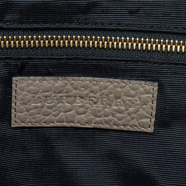 Pre Owned Burberry Grey Leather Orchard Duffel Bag