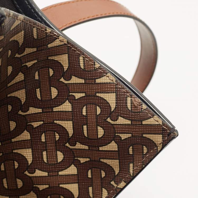 Pre Owned Burberry Black/Multicolor Monogram Stripe E-Canvas Portrait Tote