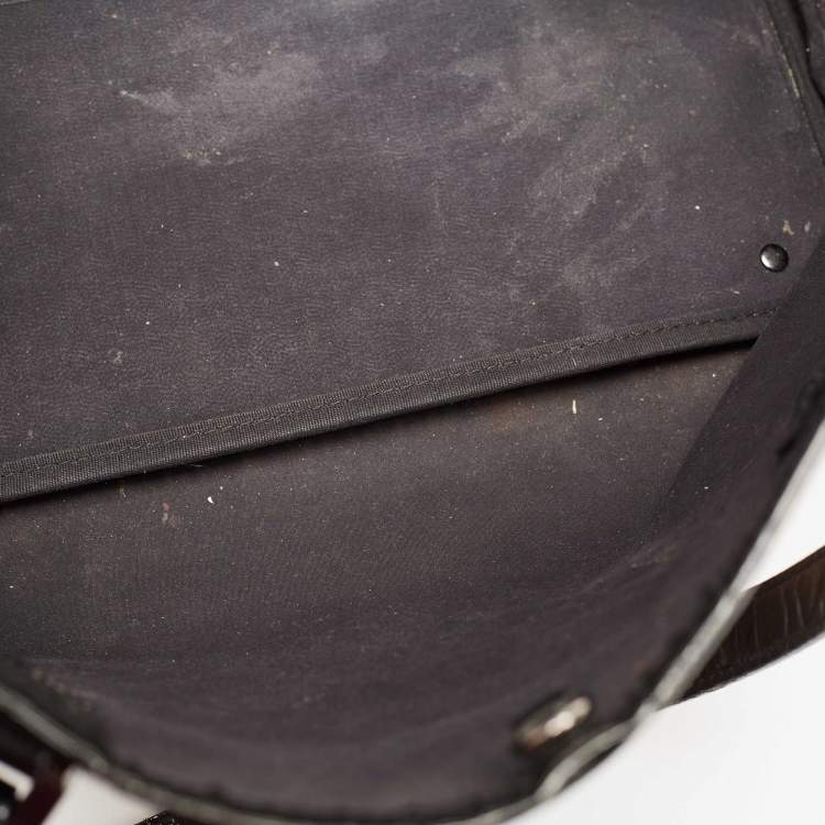 Pre Owned Burberry Beige/Black Supernova Check Coated Canvas and Patent Leather Nickie Tote