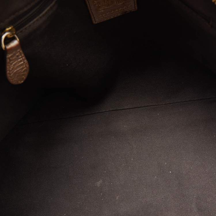 Pre Owned Burberry Beige/Dark Brown Haymarket Check PVC and Leather Thornley Satchel