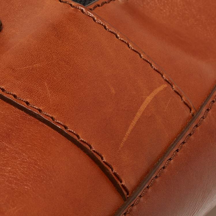 Pre Owned Burberry Brown Nova Check Fabric and Leather Tote