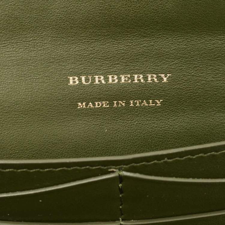Pre Owned Burberry Silver Leather Highbury D-Ring Continental Wallet