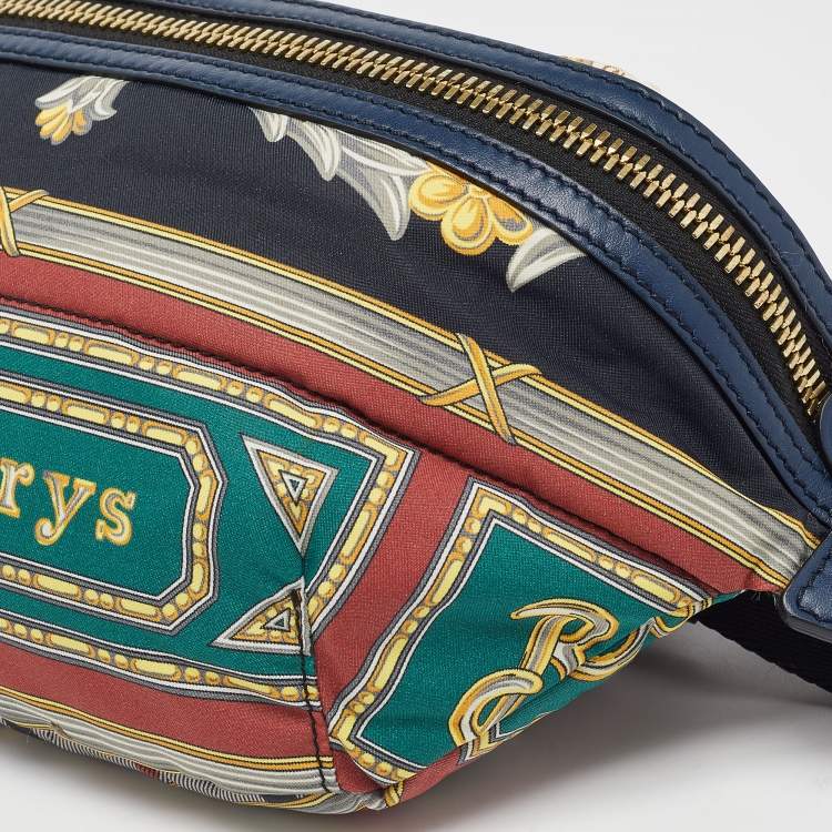 Pre Owned Burberry Multicolor Archive Scarf Print Nylon and Leather Bum Bag 