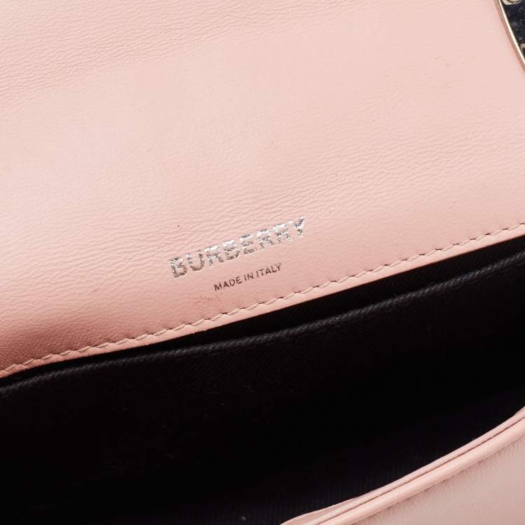 Pre Owned Burberry Pink Leather Mini Lola Chain Shoulder Bag