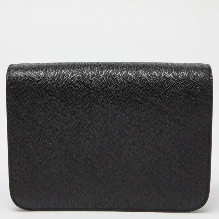 Pre Owned Burberry Black Leather Small TB Shoulder Bag