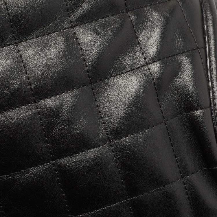 Pre Owned Burberry Black Quilted Leather Hoxton Hobo