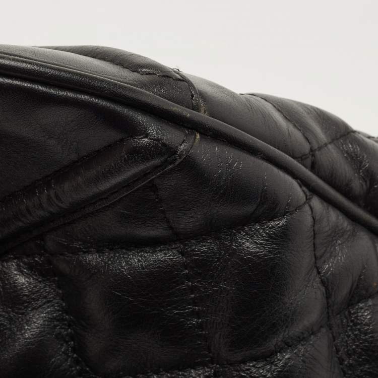 Pre Owned Burberry Black Quilted Leather Hoxton Hobo