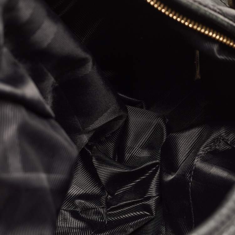 Pre Owned Burberry Black Quilted Leather Hoxton Hobo