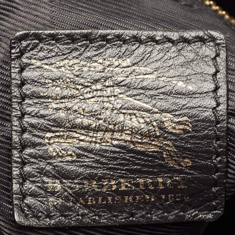 Pre Owned Burberry Black Quilted Leather Hoxton Hobo