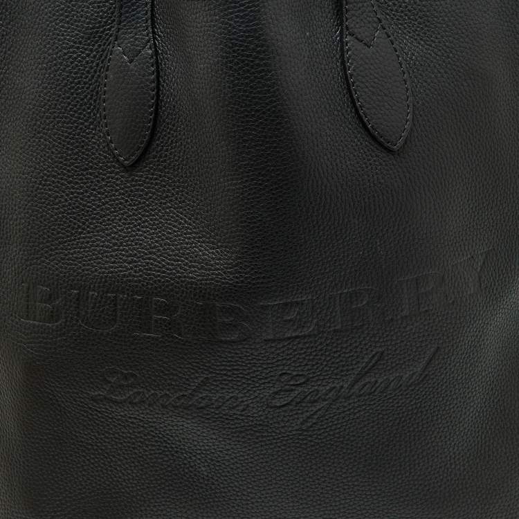 Pre Owned Burberry Black Leather Remington Shopper Tote