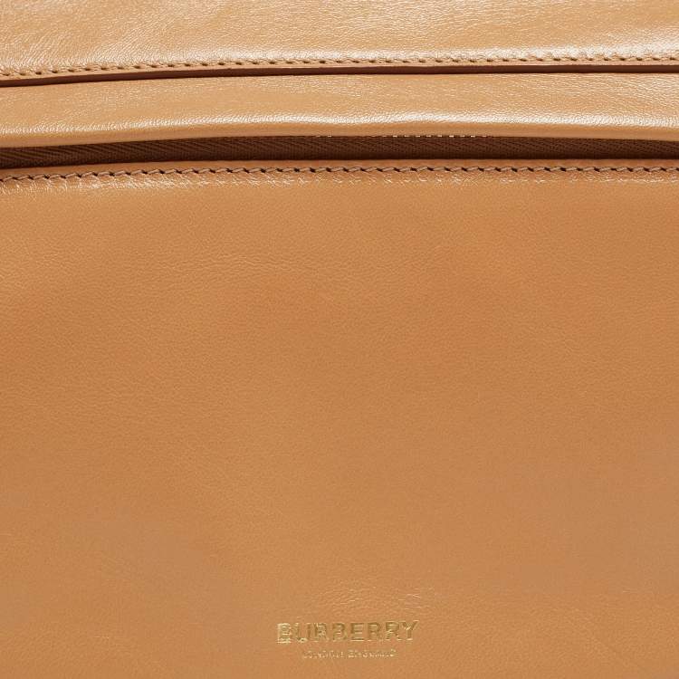 Pre Owned Burberry Beige Soft Leather Small Olympia Shoulder Bag