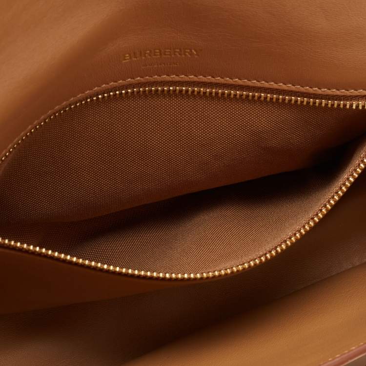 Pre Owned Burberry Beige Soft Leather Small Olympia Shoulder Bag