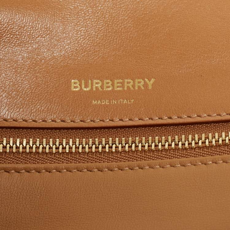 Pre Owned Burberry Beige Soft Leather Small Olympia Shoulder Bag