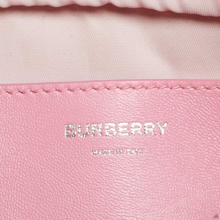 Pre Owned Burberry Pink Quilted Leather Mini Lola Camera Bag