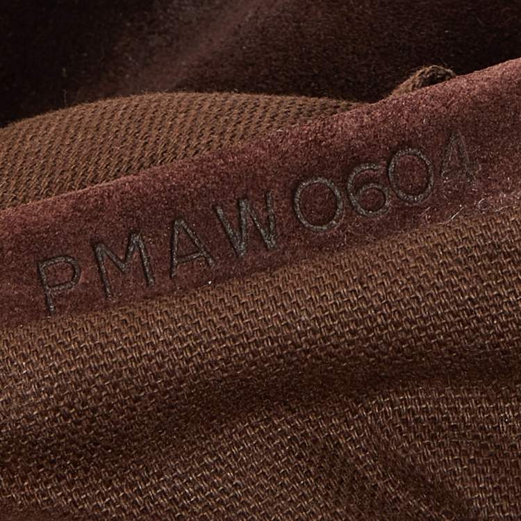 Pre Owned Burberry Brown Suede Chain Bucket Bag