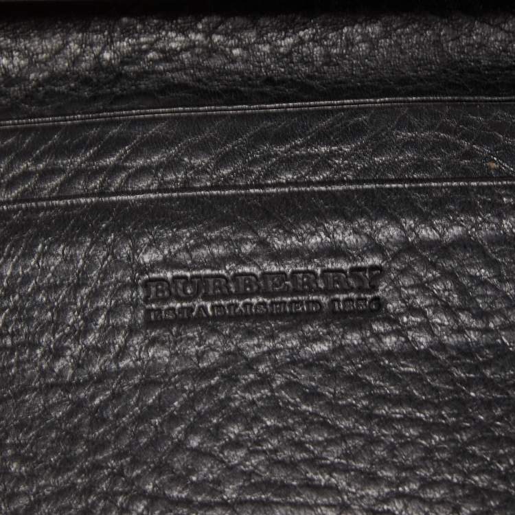 Pre Owned Burberry Black Nylon and Leather Flap Continental Wallet