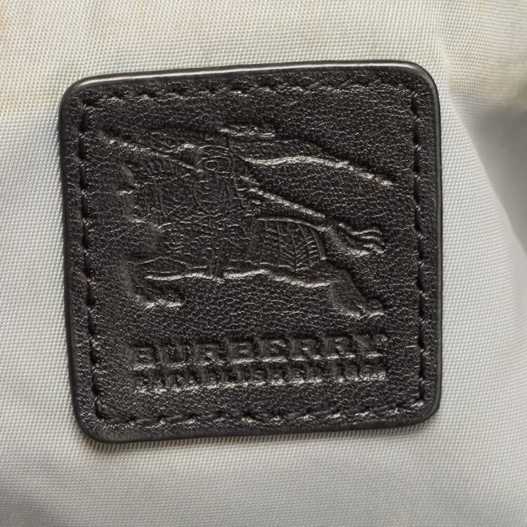 Pre Owned Burberry Black Nova Check Nylon and Leather Buckleigh Tote