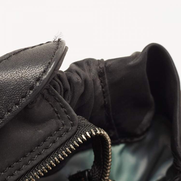 Pre Owned Burberry Black Nova Check Nylon and Leather Buckleigh Tote