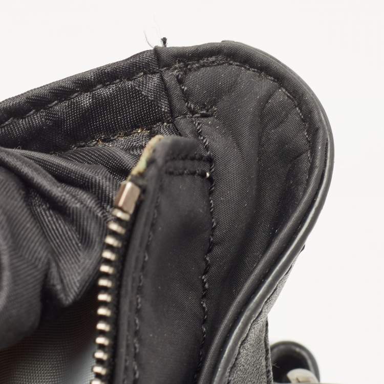 Pre Owned Burberry Black Nova Check Nylon and Leather Buckleigh Tote