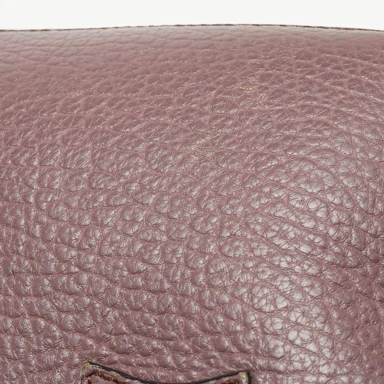 Pre Owned Burberry Lilac Pebbled Leather Small Orchard Bowler Bag