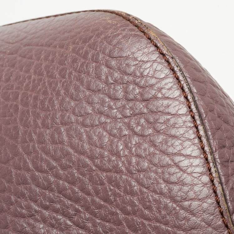 Pre Owned Burberry Lilac Pebbled Leather Small Orchard Bowler Bag