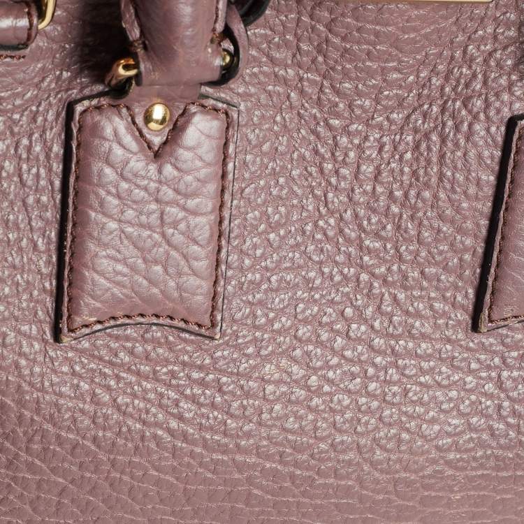 Pre Owned Burberry Lilac Pebbled Leather Small Orchard Bowler Bag