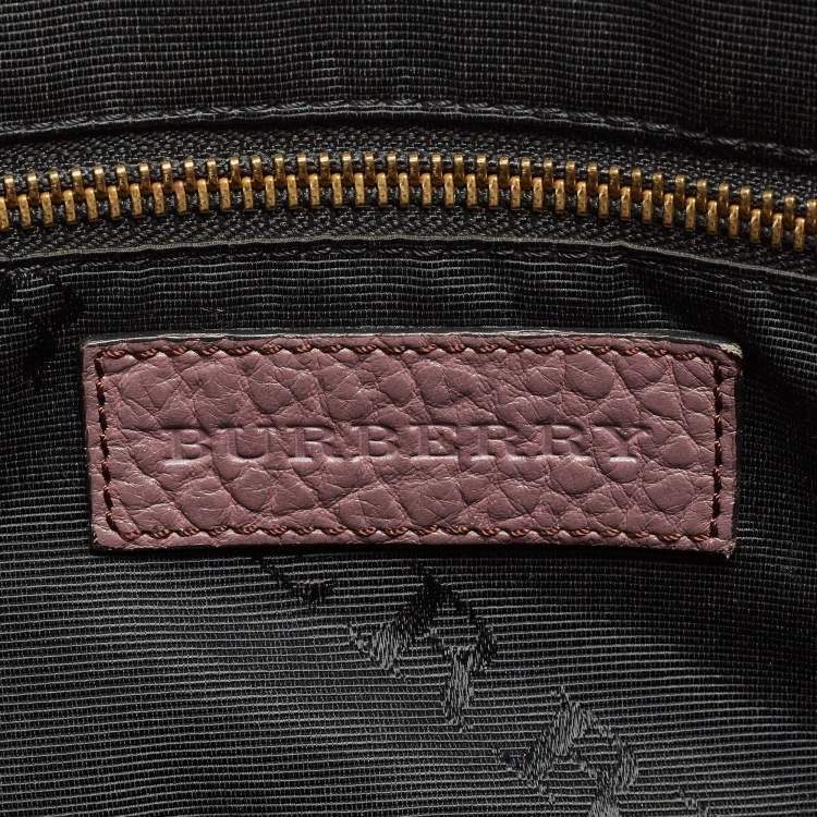 Pre Owned Burberry Lilac Pebbled Leather Small Orchard Bowler Bag
