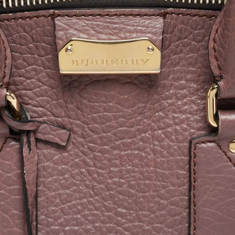 Pre Owned Burberry Lilac Pebbled Leather Small Orchard Bowler Bag