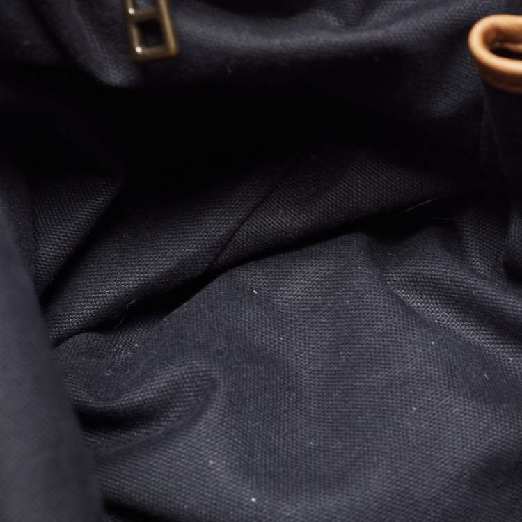 Pre Owned Burberry Tan/Beige House Check Canvas and Leather Hobo