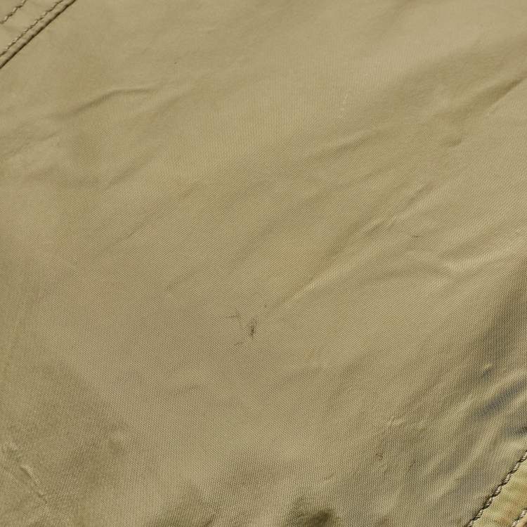 Pre Owned Burberry Military Green Nylon and Leather Buckleigh Tote
