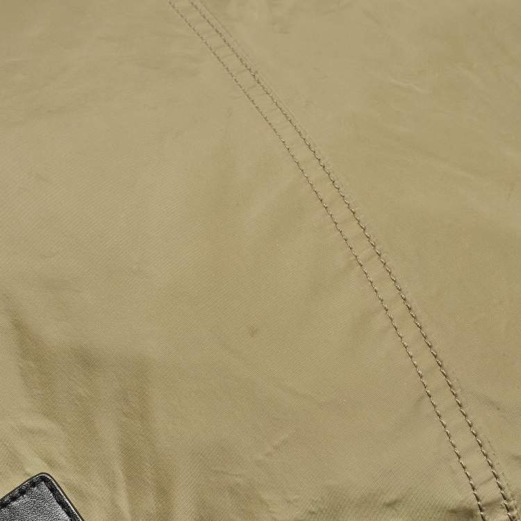 Pre Owned Burberry Military Green Nylon and Leather Buckleigh Tote
