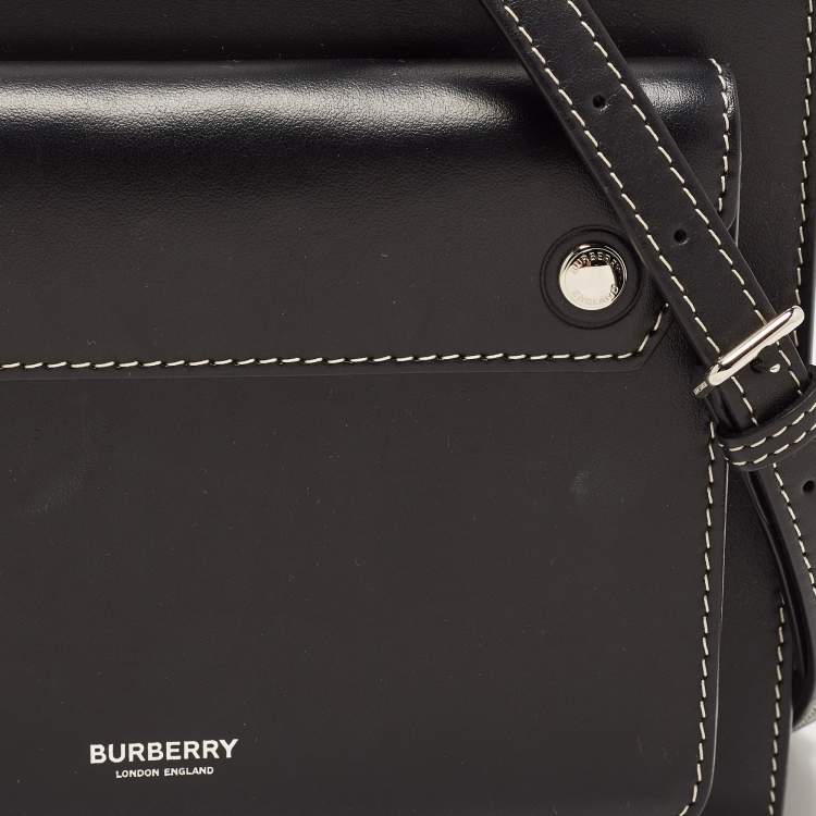 Pre Owned Burberry Black Leather Mini Pocket Tote