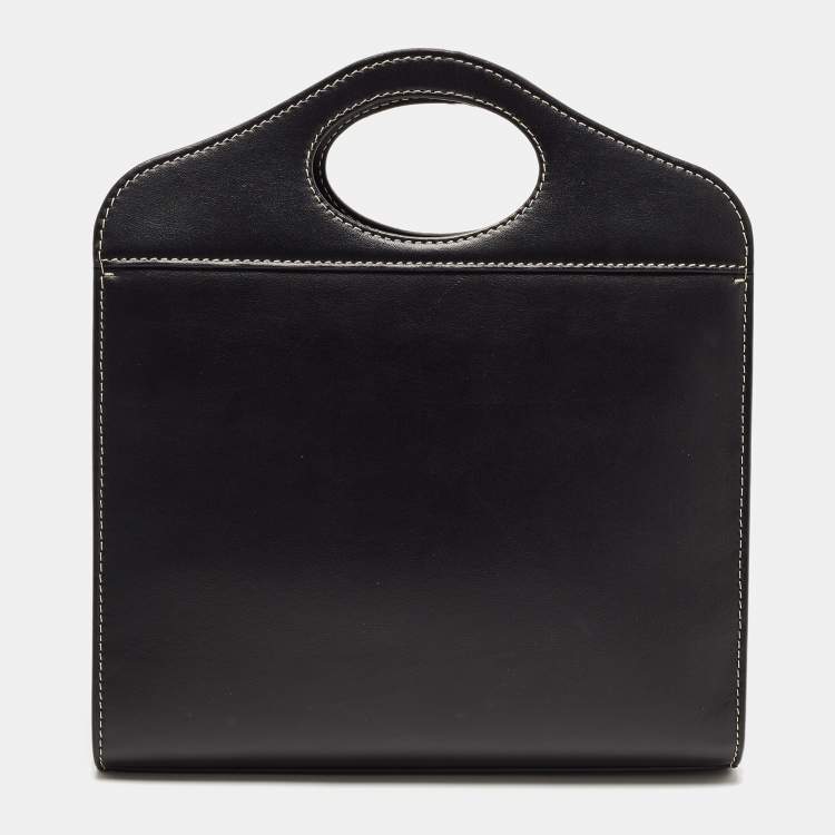 Pre Owned Burberry Black Leather Mini Pocket Tote