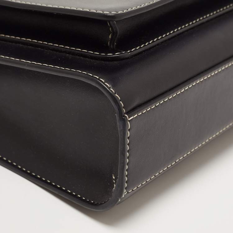 Pre Owned Burberry Black Leather Mini Pocket Tote