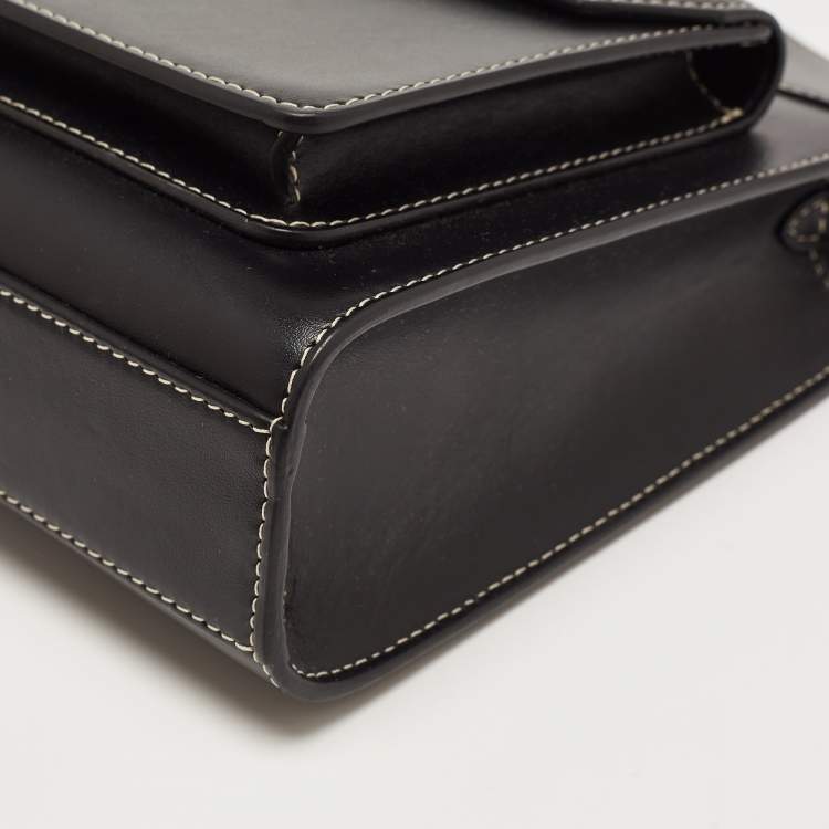 Pre Owned Burberry Black Leather Mini Pocket Tote