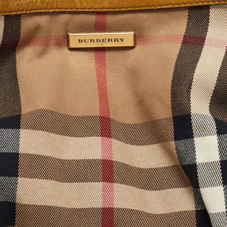 Pre Owned Burberry Beige Houe Check Canvas and Leather Aurelia Diaper Bag