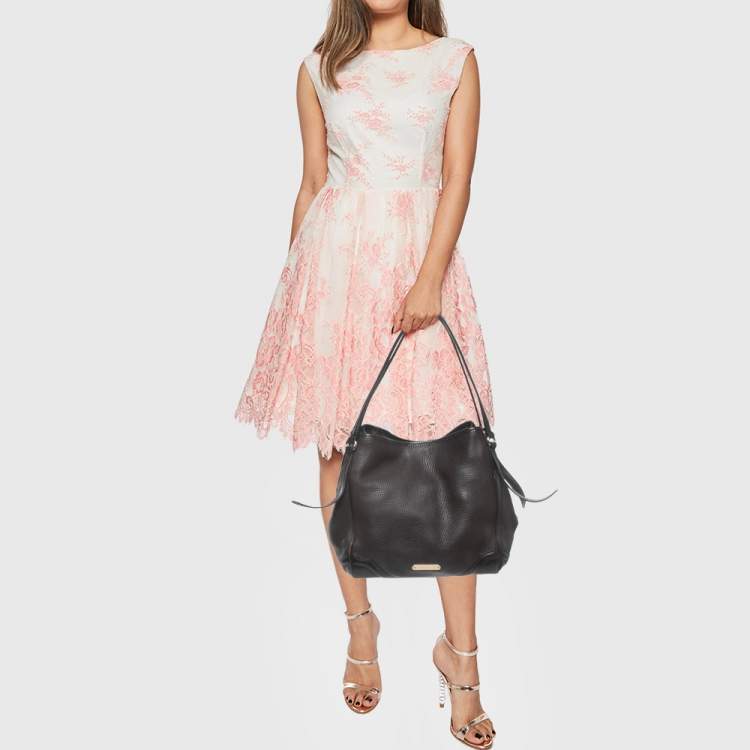 Pre Owned Burberry Dark Brown Leather Small Canterbury Tote